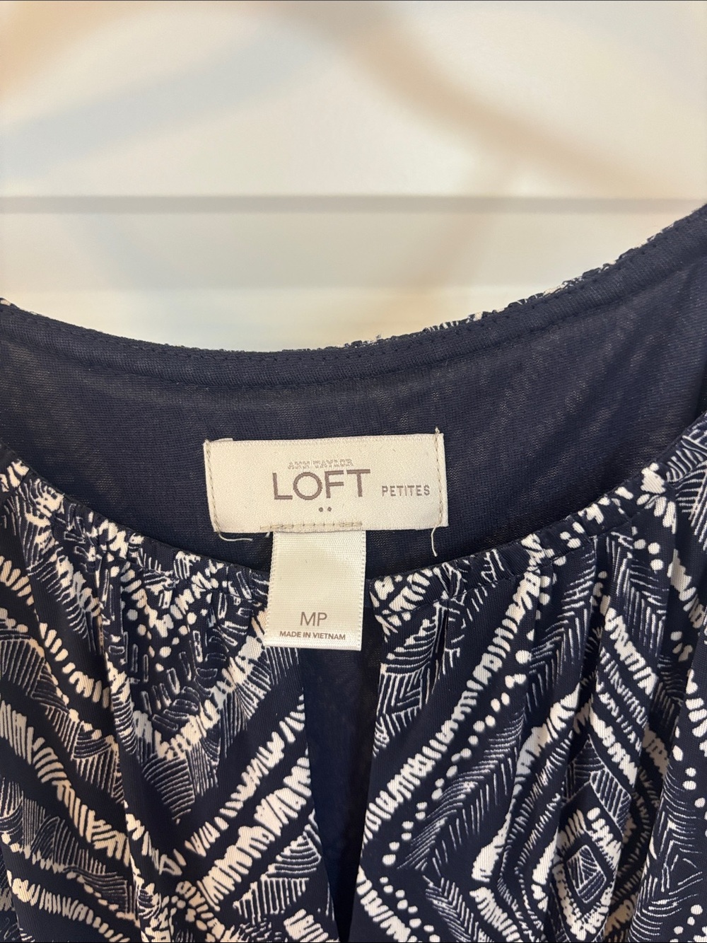 LOFT Navy and White Geometric Halter Maxi Dress - Picture 2 of 2